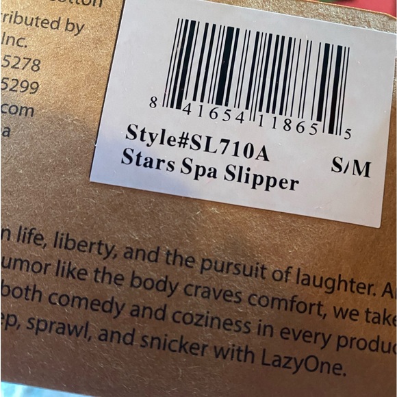 NWTS Lazy One Stars Spa Slippers Size S/M - Picture 6 of 8
